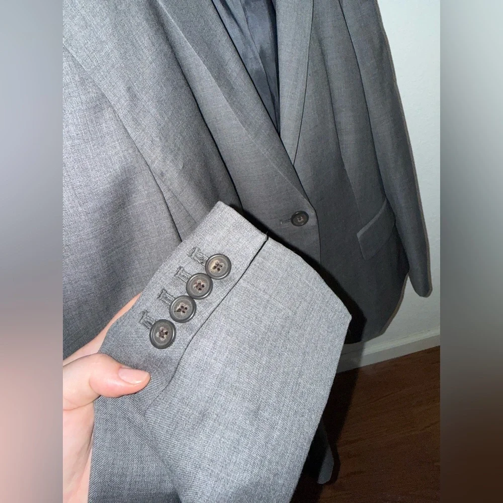 J. Crew Super 120’s Women’s Lightweight Wool Blend Dark Gray Suit Blazer Size 12